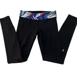 Ivivva Black Leggings with Vibrant Waistband